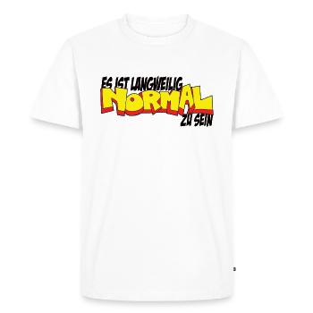 It's boring to be normal - Men's Premium Organic T-Shirt - white - Front - Nico (187cm)