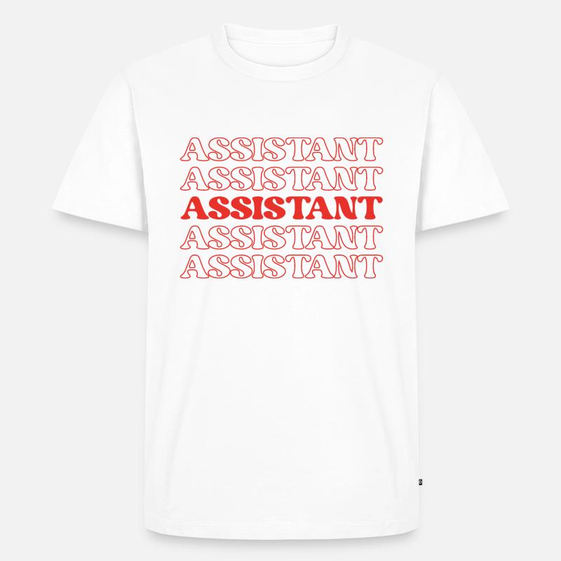 Assistent Assistent Helfer Unterstützer - Männer Premium Bio T-Shirt - Weiß