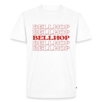 Bellhop Bellhop Bellboy Bagghander Porteur - T-shirt Premium bio Homme - blanc - Devant - Nico (187cm)