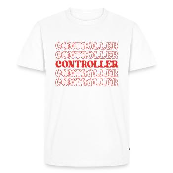 Contrôleur Comptable Auditeur Chef Financier - T-shirt Premium bio Homme - blanc - Devant - Nico (187cm)