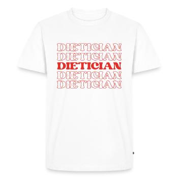 Diététicienne Nutritionniste Expert Alimentation Nutrition - T-shirt Premium bio Homme - blanc - Devant - Nico (187cm)