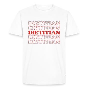 Diététicien Citations drôles d’appréciation - T-shirt Premium bio Homme - blanc - Devant - Nico (187cm)