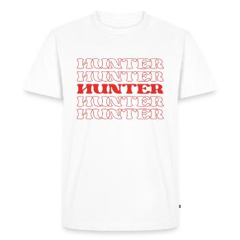 Hunter Gatherer Tracker Huntsman Game Catcher - Men's Premium Organic T-Shirt - white - Front - Nico (187cm)