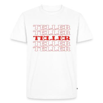 Caissier de banque Caissier Banquier Manutentionnaire d’argent - T-shirt Premium bio Homme - blanc - Devant - Nico (187cm)