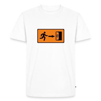 Drôle de Bitcoin, Bitcoiner, Bitcoin Seul Cadeau - T-shirt Premium bio Homme - blanc - Devant - Nico (187cm)