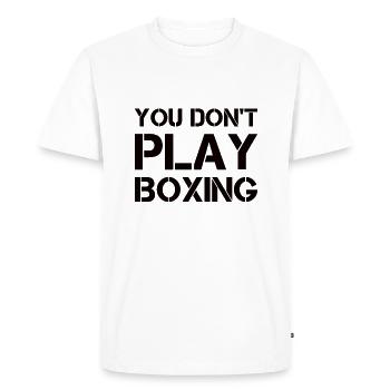 Boxe combattant, boxe, idée cadeau boxe - T-shirt Premium bio Homme - blanc - Devant - Nico (187cm)