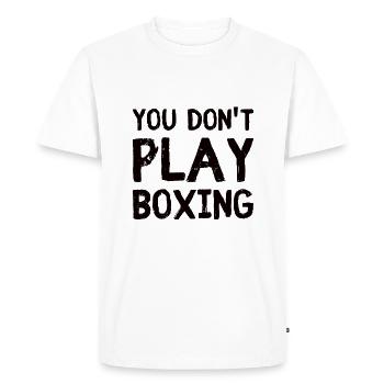 Boxe combattant, boxe, idée cadeau boxe - T-shirt Premium bio Homme - blanc - Devant - Nico (187cm)