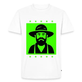 Agriculteur Silhouette de fermier - T-shirt Premium bio Homme - blanc - Devant - Nico (187cm)