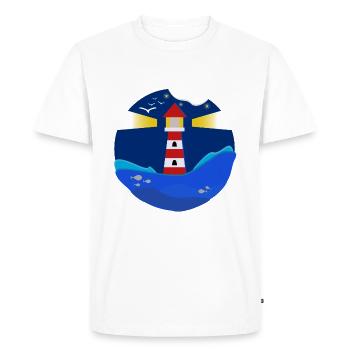 phare - T-shirt Premium bio Homme - blanc - Devant - Nico (187cm)