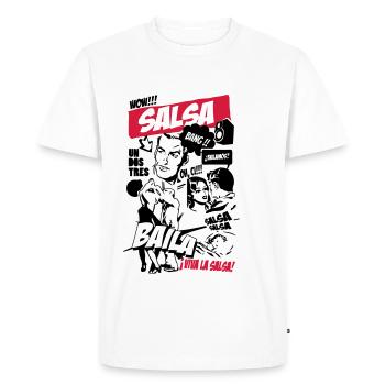 Salsa comic - Men's Premium Organic T-Shirt - white - Front - Nico (187cm)