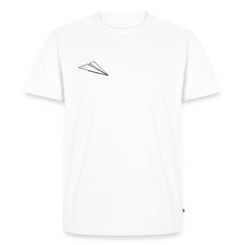 Paper Airplane Sketch Minimalist Line Art - Men's Premium Organic T-Shirt - white - Front - Nico (187cm)