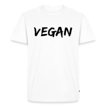 Végétaliens végétaliens - T-shirt Premium bio Homme - blanc - Devant - Nico (187cm)