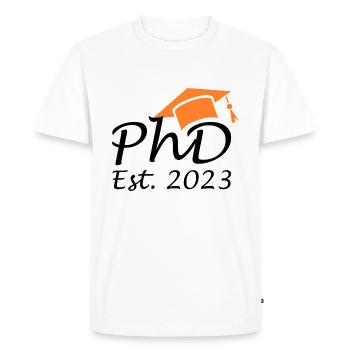 Diplôme Docteur Est 2023 - T-shirt Premium bio Homme - blanc - Devant - Nico (187cm)