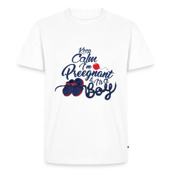 idée de cadeau naissance bébé enfant né naissance - T-shirt Premium bio Homme - blanc - Devant - Nico (187cm)