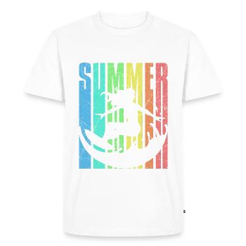 Surfergirl d’été millésime 2023 - T-shirt Premium bio Homme - blanc - Devant - Nico (187cm)