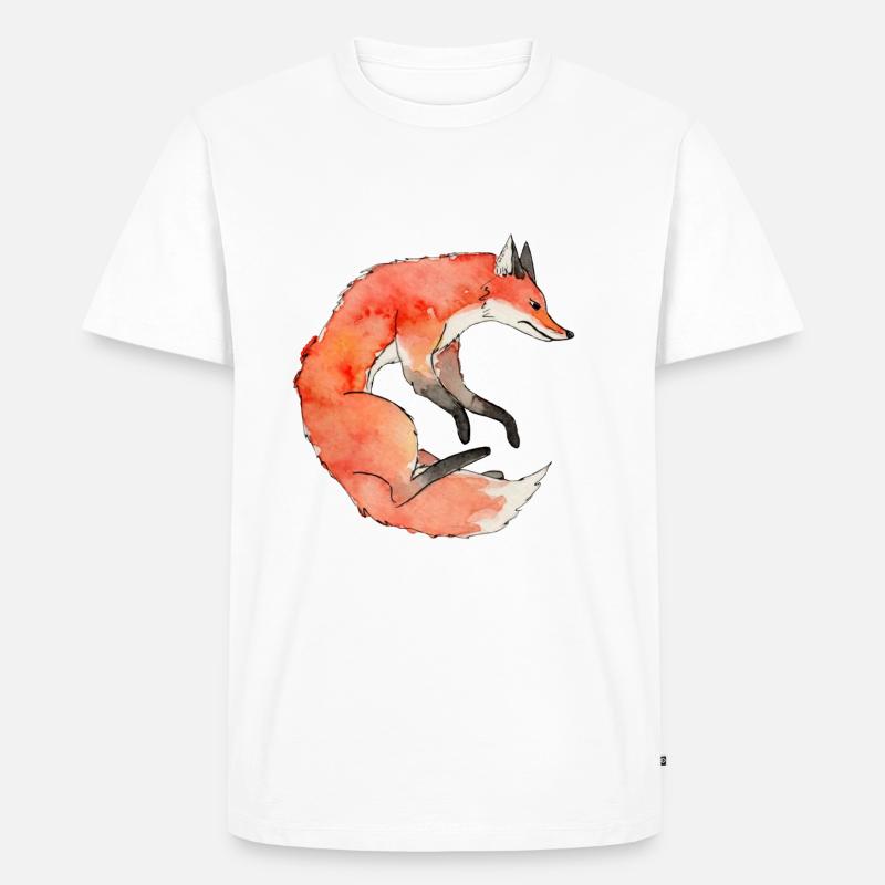 Fuchs - Männer Premium Bio T-Shirt - Weiß