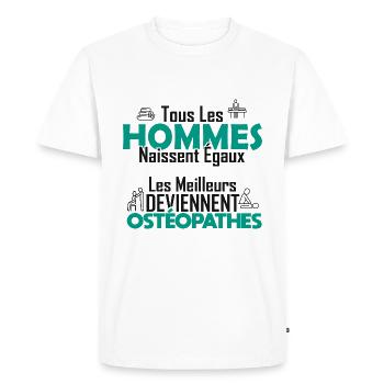Ostéopathe / Cadeau Homme / Ostéopathie - T-shirt Premium bio Homme - blanc - Devant - Nico (187cm)