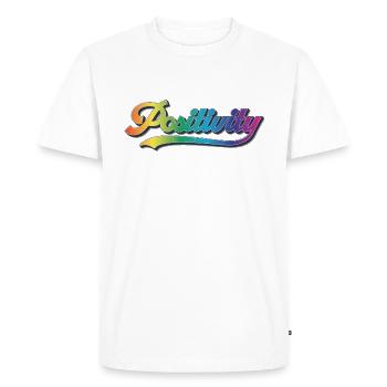 Positivity - Männer Premium Bio T-Shirt - Weiß - Vorne - Nico (187cm)