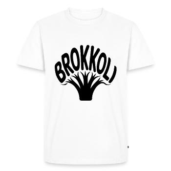 Brokkoli - Logo de bande dessinée vintage cool - T-shirt Premium bio Homme - blanc - Devant - Nico (187cm)