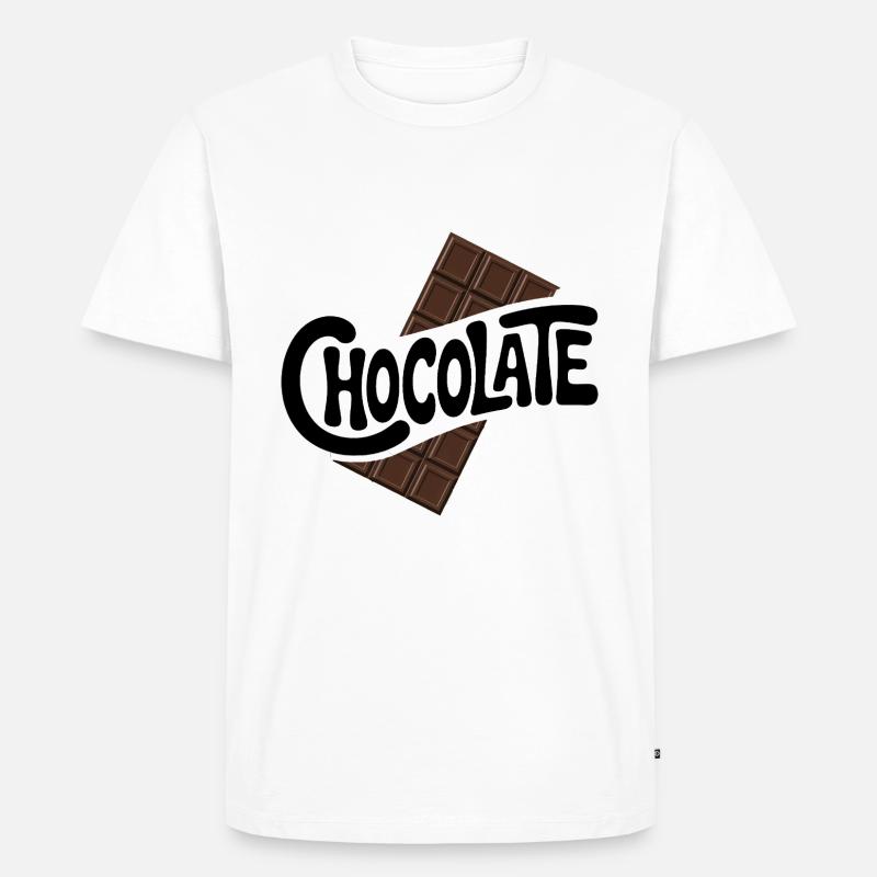 Schokolade - Cool Sweets Logo - Männer Premium Bio T-Shirt - Weiß
