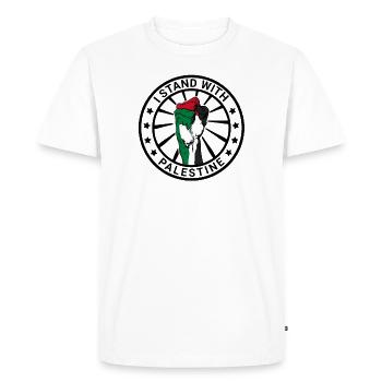 I Stand With Palestine Liberté pour la Palestine - T-shirt Premium bio Homme - blanc - Devant - Nico (187cm)