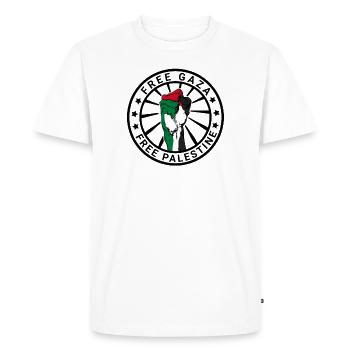 Free Gaza Liberté de Palestine libre pour la Palestine - T-shirt Premium bio Homme - blanc - Devant - Nico (187cm)
