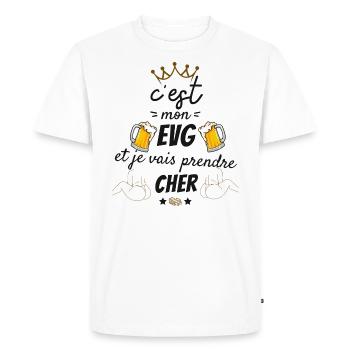 C'est mon evg je vais prendre cher Humour cadeau - T-shirt Premium bio Homme - blanc - Devant - Nico (187cm)