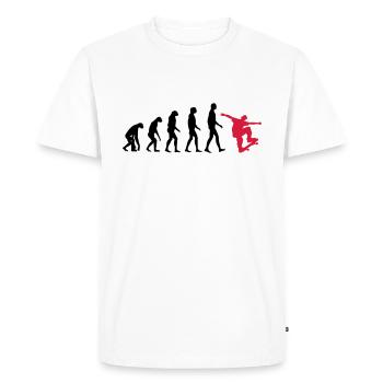 Skater evolution - skateboard - skating - gift - Men's Premium Organic T-Shirt - white - Front - Nico (187cm)