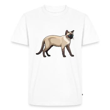 Cute Siamese Car - Cat Sticker - Men's Premium Organic T-Shirt - white - Front - Nico (187cm)