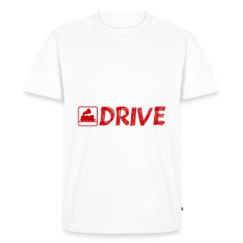 EatSleepDriveRepeat Eisenbahner FUN T-Shirt /white - Männer Premium Bio T-Shirt - Weiß - Vorne - Nico (187cm)