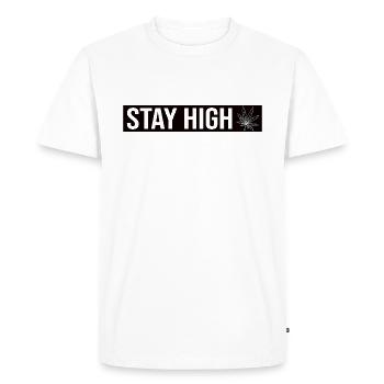 Restez High Leaf - T-shirt Premium bio Homme - blanc - Devant - Nico (187cm)