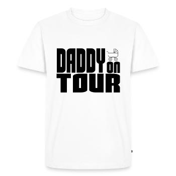 Papa en tournée - Papa sur la route - T-shirt Premium bio Homme - blanc - Devant - Nico (187cm)