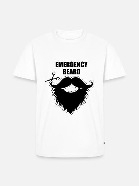Schnurrbart Bart hipster - Männer Premium Bio T-Shirt - Weiß