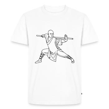Kung Fu Shaolin Moine - T-shirt Premium bio Homme - blanc - Devant - Nico (187cm)