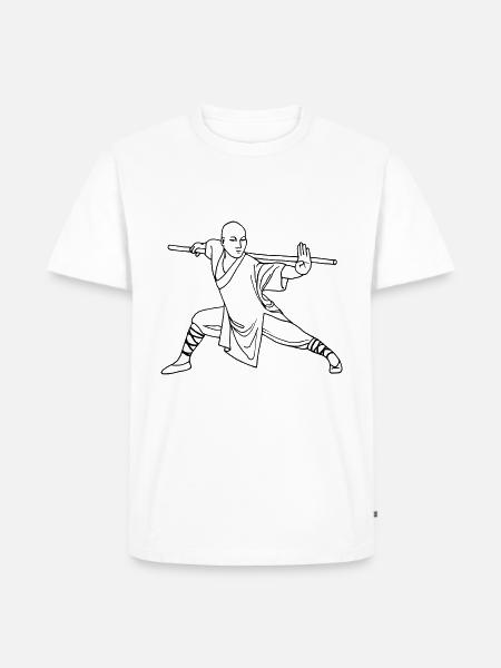 Kung Fu Shaolin Monk - Men's Premium Organic T-Shirt - white