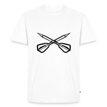 Darts cross - Men's Premium Organic T-Shirt - white - Front - Nico (187cm)