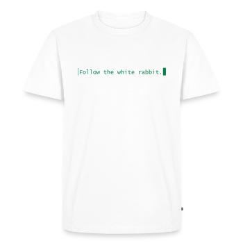 Matrix follow the white rabbit - Men's Premium Organic T-Shirt - white - Front - Nico (187cm)