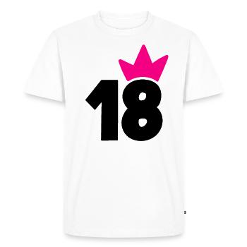 18 Couronne Fille Rose 18 - T-shirt Premium bio Homme - blanc - Devant - Nico (187cm)