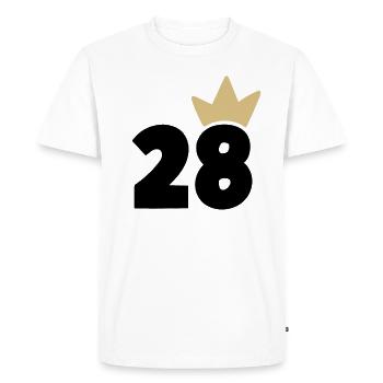 28 Crown number 28 - Men's Premium Organic T-Shirt - white - Front - Nico (187cm)