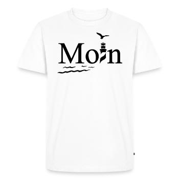 Conception de la mouette maritime avec mouette et phare - T-shirt Premium bio Homme - blanc - Devant - Nico (187cm)