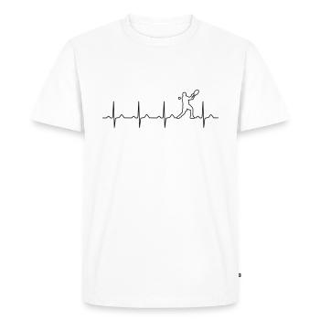 Pulsation de tennis - mon coeur bat pour le tennis - T-shirt Premium bio Homme - blanc - Devant - Nico (187cm)