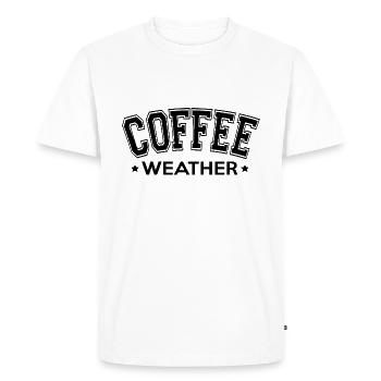 Météo du café - T-shirt Premium bio Homme - blanc - Devant - Nico (187cm)