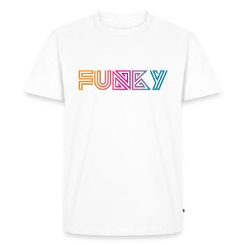 Funky Vintage - T-shirt Premium bio Homme - blanc - Devant - Nico (187cm)
