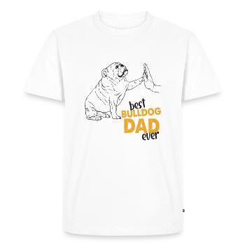 Bulldogs Dad - Men's Premium Organic T-Shirt - white - Front - Nico (187cm)