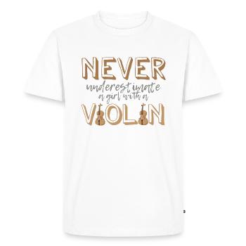 Cadeau d'instrument de musique violon fille violon - T-shirt Premium bio Homme - blanc - Devant - Nico (187cm)