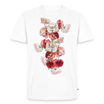 poppies - Men's Premium Organic T-Shirt - white - Front - Nico (187cm)