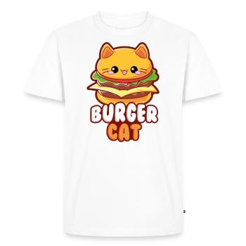 Burger Cat moodrush - T-shirt Premium bio Homme - blanc - Devant - Nico (187cm)