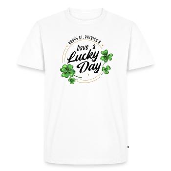 La Saint-Patrick un jour heureux - T-shirt Premium bio Homme - blanc - Devant - Nico (187cm)