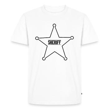 shérif - T-shirt Premium bio Homme - blanc - Devant - Nico (187cm)