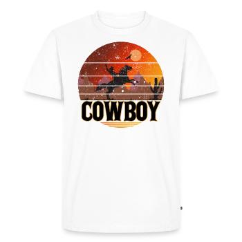 Cow-boy - T-shirt Premium bio Homme - blanc - Devant - Nico (187cm)